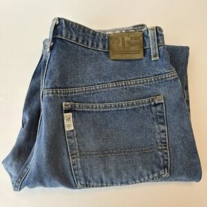 Ralph Lauren‎ Polo Jeans Co Men's 36x34 Blue Straight Wide Leg Baggy Denim Jeans